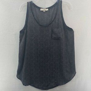 Ann Taylor LOFT Women's Navy White Sleeveless Blouse Size Large Pattern